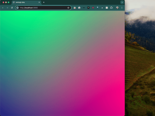 Window with a full-screen gradient shader being moved around and resized